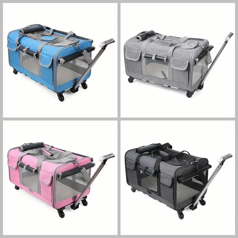 Extra Large Portable Pet Trolley Case, Detachable Dog Trolley Case, Large Foldable Pet Bag Cat Travel Carrier Bag