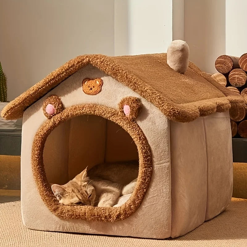 Foldable Pet Bed Removable Washable Cat House