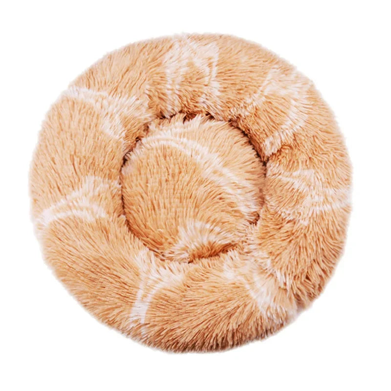 40-90cm Round Pet Bed for Large Dog Bed Super Soft Cat Bed Long Plush Dog House for Medium Dog House Winter Warm Sleeping