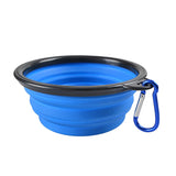 Dogs Feed Supplies Folding Silicone Bowl Portable Puppy Water Container with Carabiner Folding Cats Bowl Travel Pets Accessories