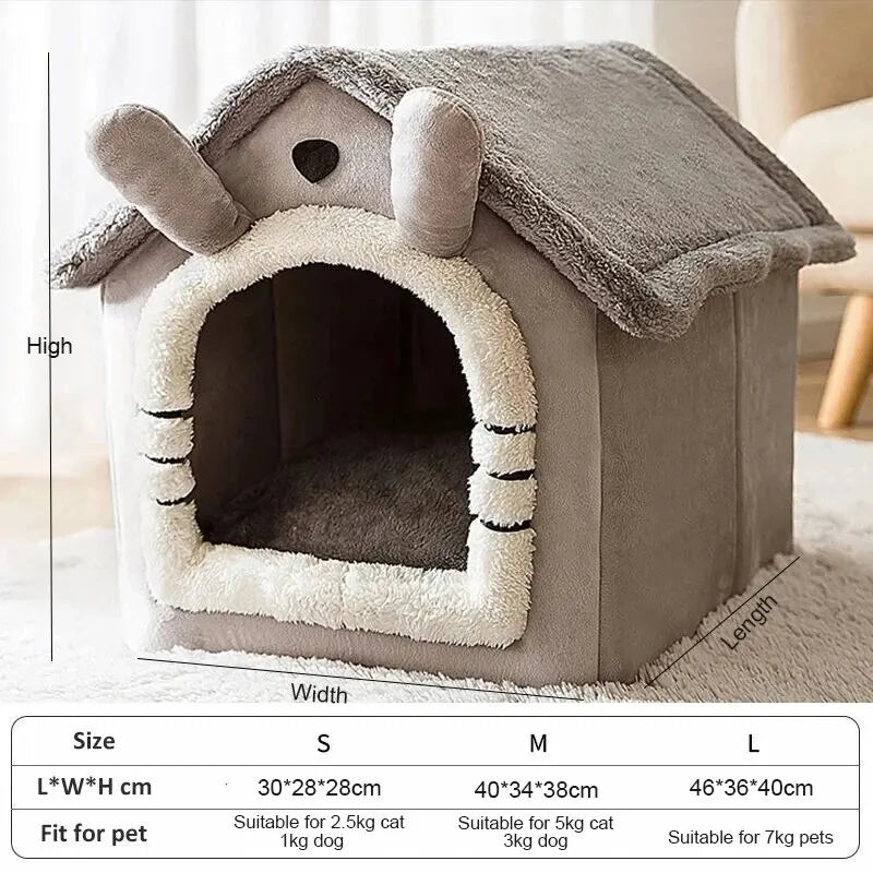 Indoor Warm Dog House Soft Pet Bed